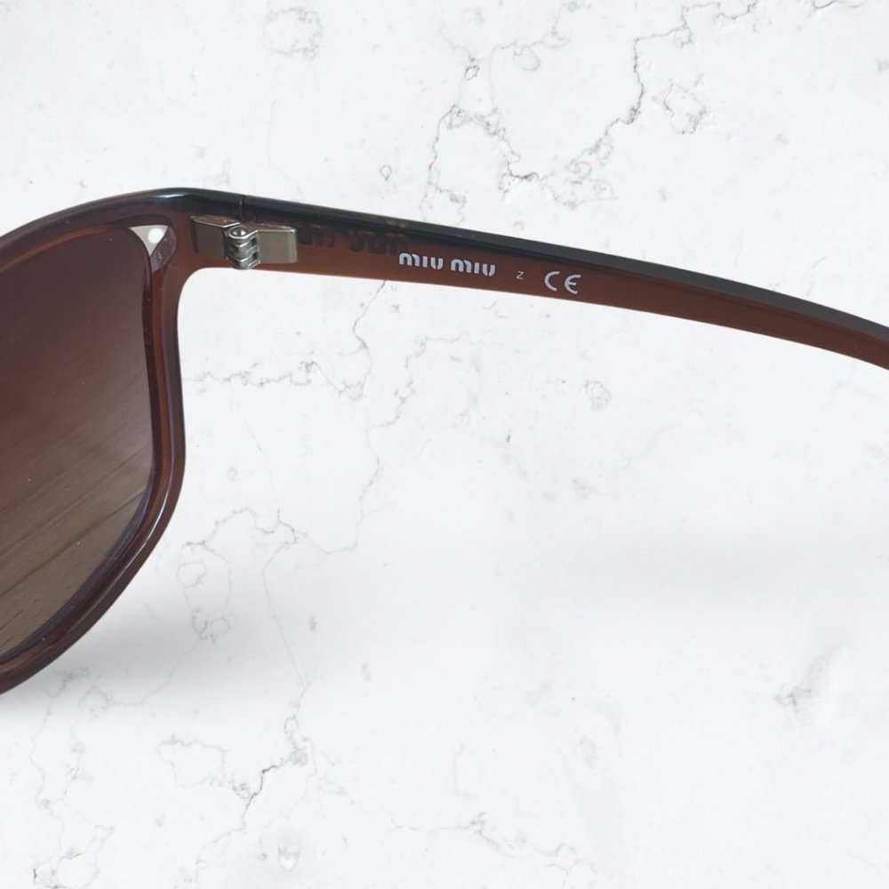 Authentic Miu Miu Smu07l Brown Gradient Cateye Su… - image 4